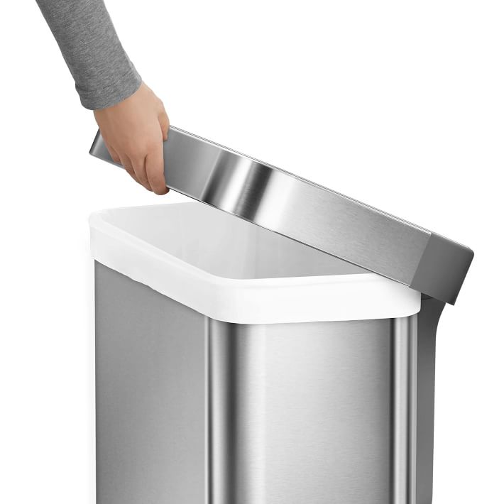 Simplehuman 60 Liter Brushed Stainless Steel Semi-round Liner Rim Step Can,  P Liner, Trash Cans & Recycling Bins