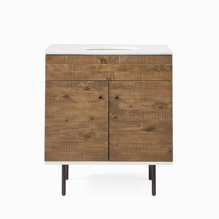 Reclaimed Wood & Lacquer Single Bathroom Vanity West Elm