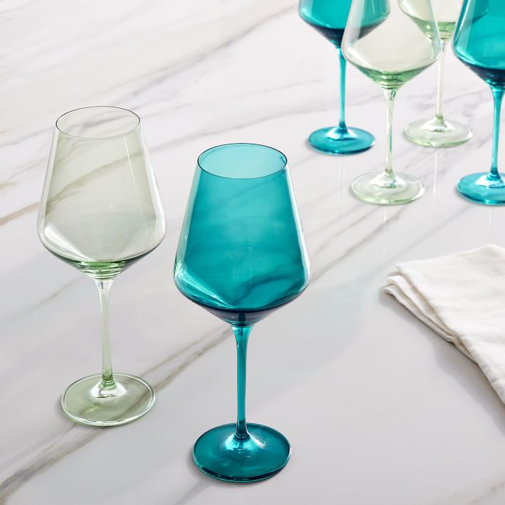 Estelle Colored Glass Two-Tone Wine Glasses