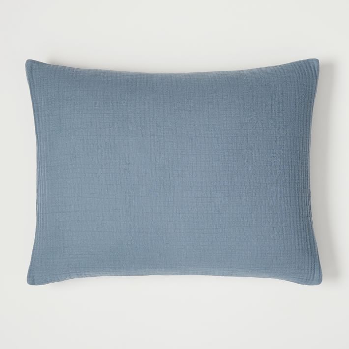 Dreamy Gauze Cotton Shams (Ocean, set of 2)