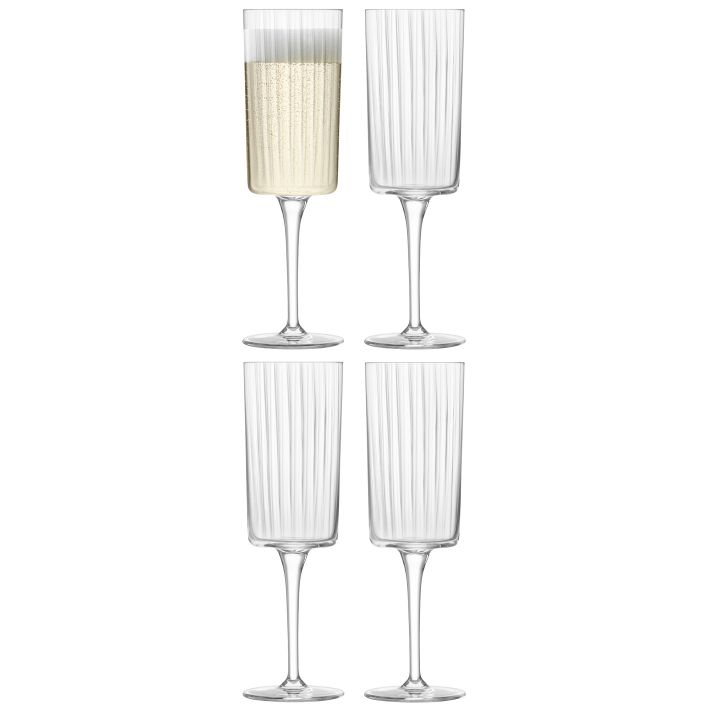 Pair x Fluted Champagne Glasses