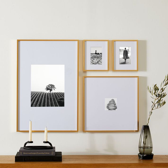 Gallery Soft Black Picture Frames with White Mats, CB2