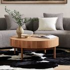 Wood Drum Round Coffee Table (42