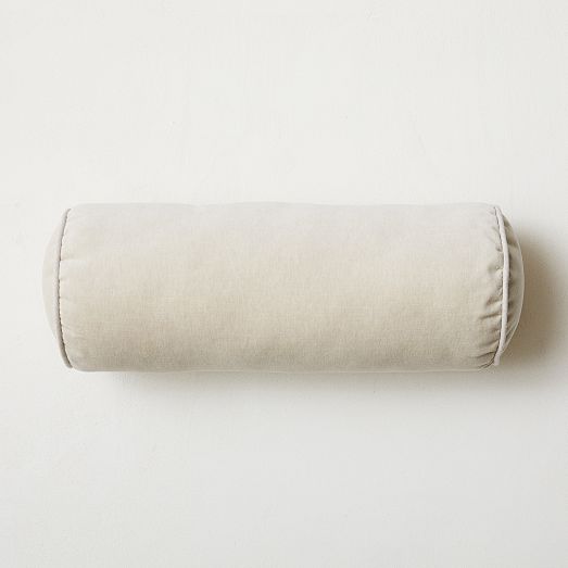 Classic Cotton Velvet Bolster Pillow West Elm