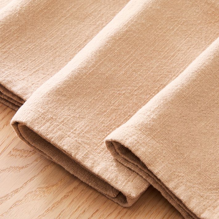 5 Pack | 20 inchx20 inch Taupe Premium Faux Linen Napkins, Slubby Textured Wrinkle Free Napkins