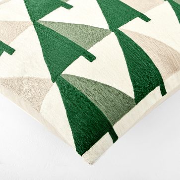 Crewel Colorblock Trees Pillow Cover | West Elm