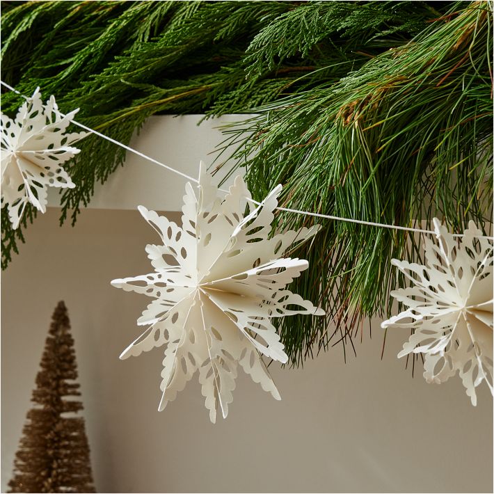 Paper Straw Snowflake Garland - Dwell Beautiful