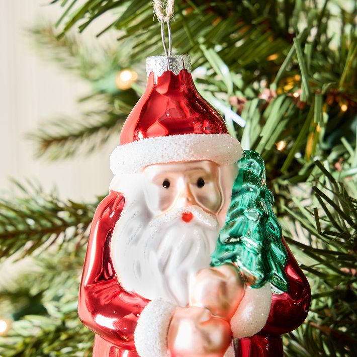 Glass Santa Ornament | West Elm