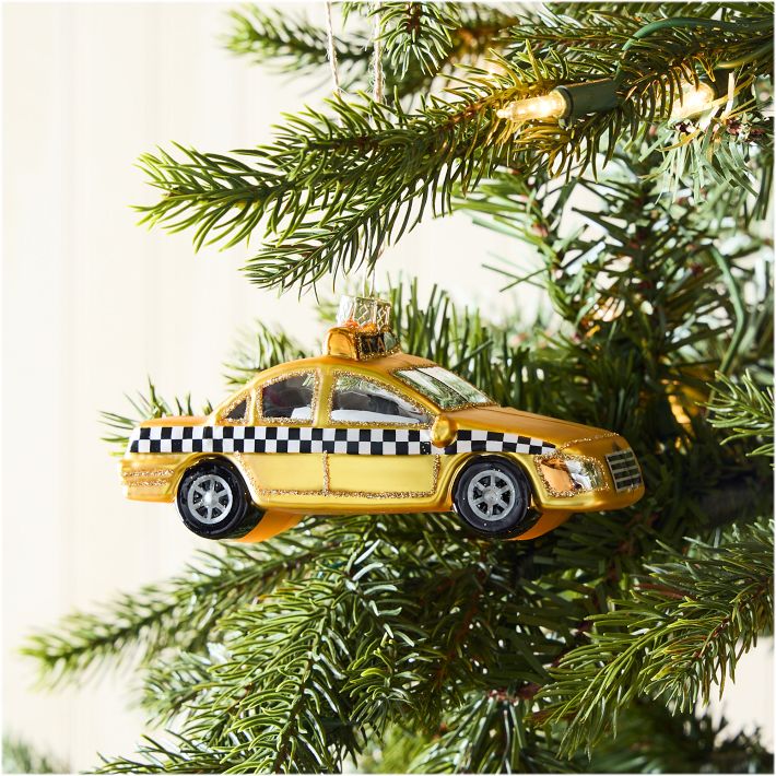 Glass Taxi Ornament West Elm