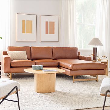 Eddy Leather 2 Piece Chaise Sectional