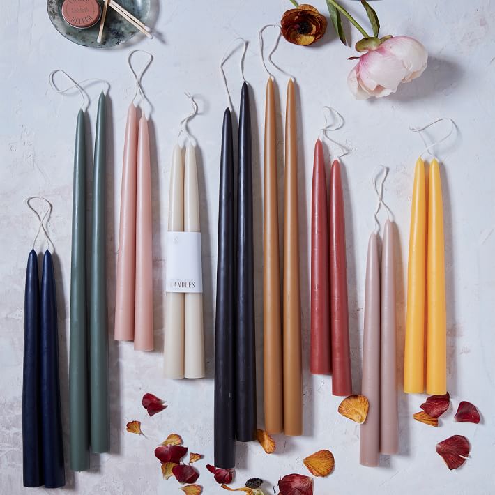 Floral Society 12" Colored Taper Candles Boxed Set (8 Pairs) West Elm