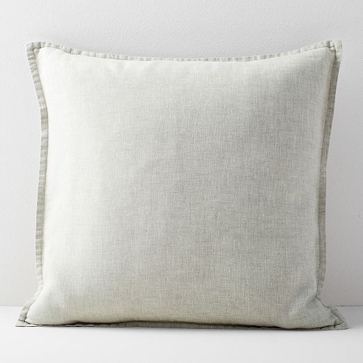 Pink Clay Turmeric 100% French Flax Linen Scalloped European Pillowcases  (Set of Two)