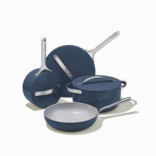 Caraway Ceramic NonStick Cookware & Storage Set Navy West Elm