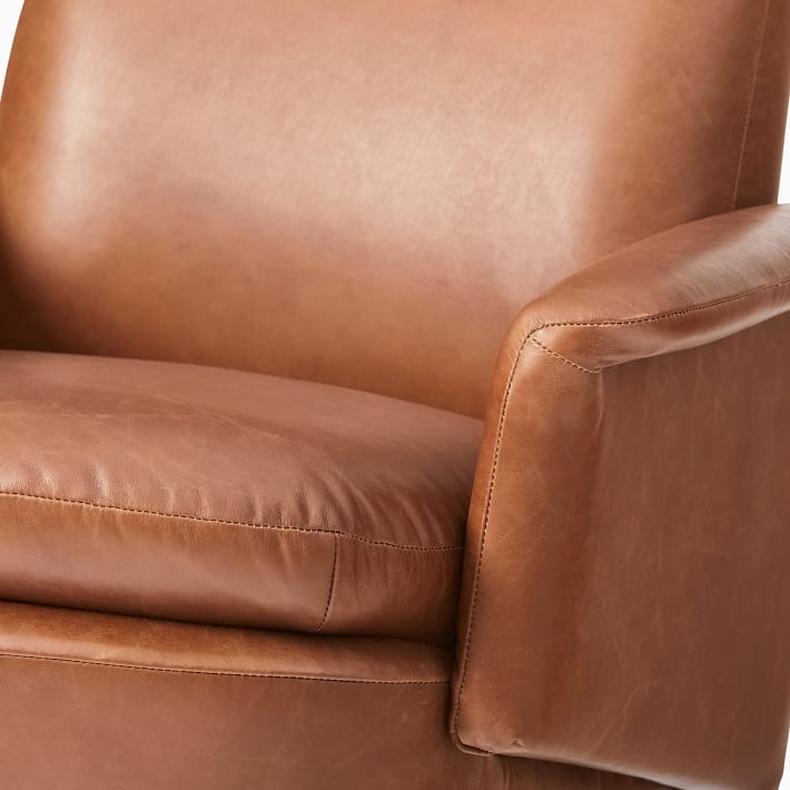 Crescent Leather Swivel Recliner