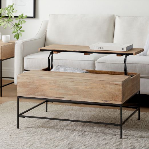 Industrial Storage Pop-Up Coffee Table | Modern Living Room Furniture ...