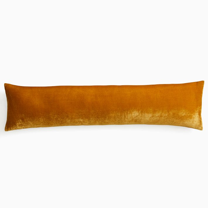 Mason Velvet 14x20 Lumbar Pillow, Lakeland Blue