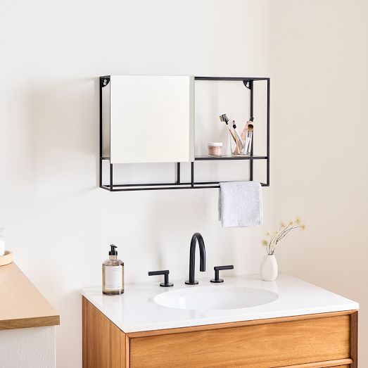 Dustin Mirrored Open Wall Shelf | West Elm