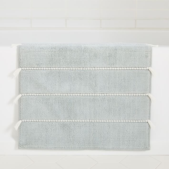 Organic Tassel Stripe Bath Mat West Elm
