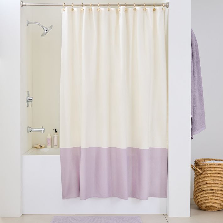 Colorblock Canvas Shower Curtain West Elm