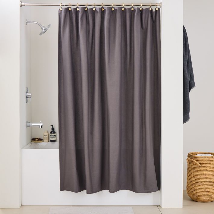Solid Canvas Shower Curtain West Elm