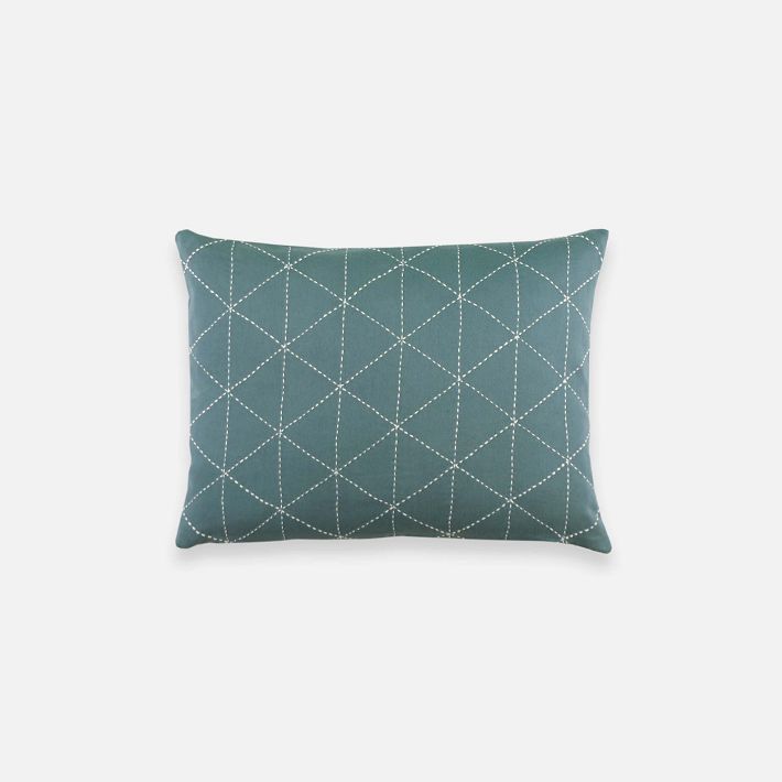 Arrow-Stitch Throw Pillow - Charcoal | Anchal Project