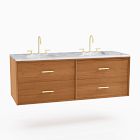 Mid-Century Floating Double Bathroom Vanity (63