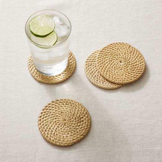 Merida Rattan Woven Coasters West Elm