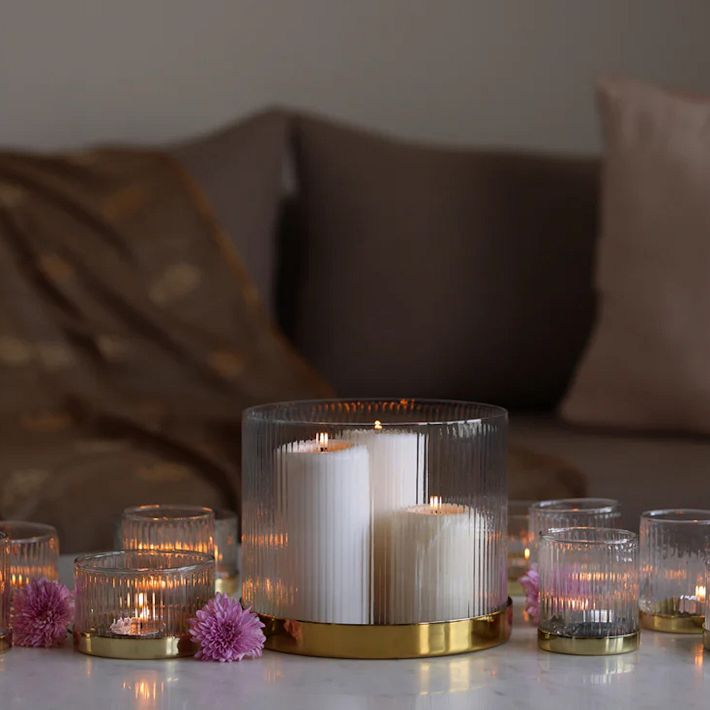 Fleck Fluted Glass Votive Set West Elm