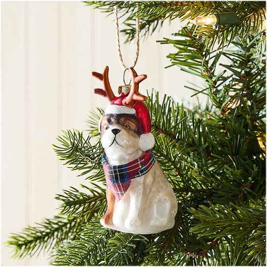 Glass Dog Ornaments (Set of 4) West Elm
