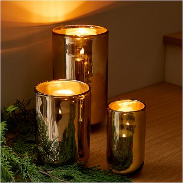 Open Box: Textured Metal Candle Holders