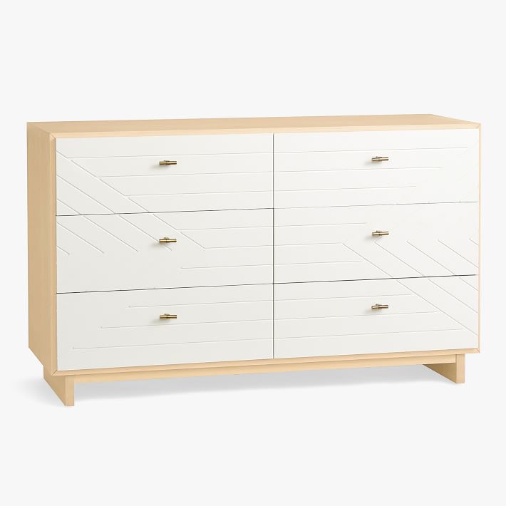 Cora carved top nursery dresser