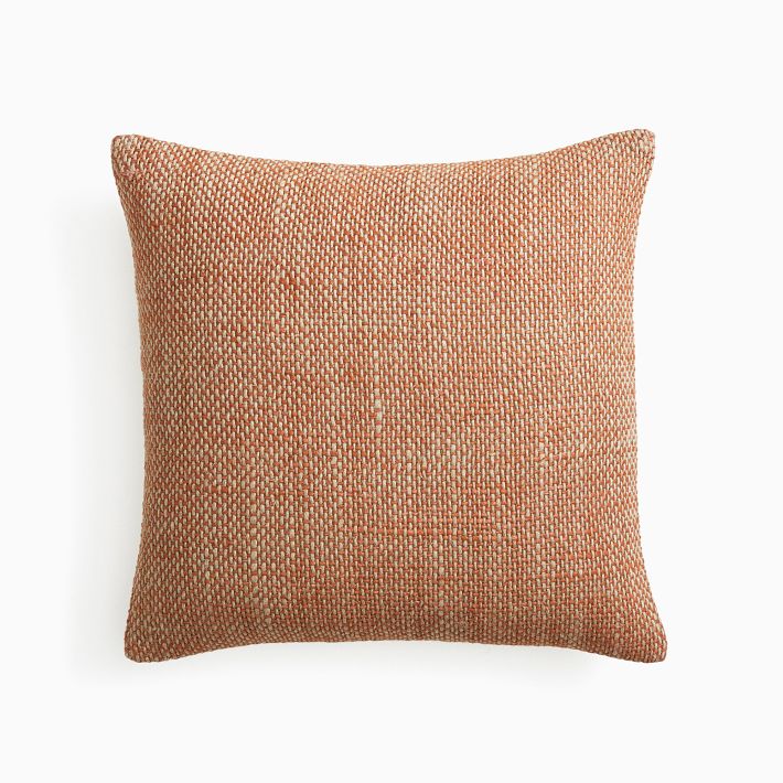 Contorno Small Linen Pillow Cover - Orange