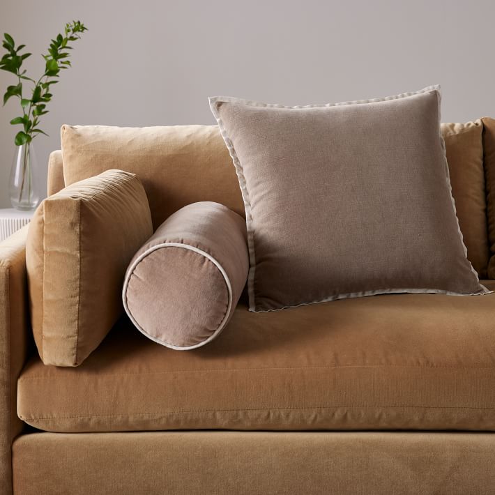 Classic Cotton Velvet Bolster Pillow West Elm