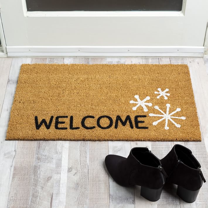 Nickel Designs Hand-Painted Doormat - Modern Trees