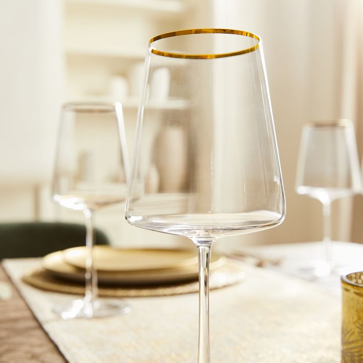 Gold Rimmed Stemless Wine Glass - Set of 4 – mrs.mandolin