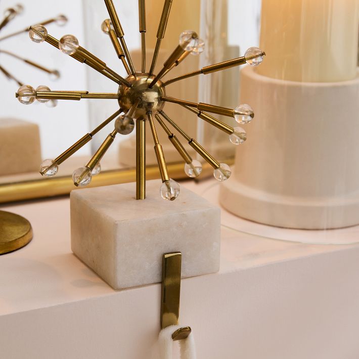 Sputnik Marble & Brass Stocking Holder West Elm