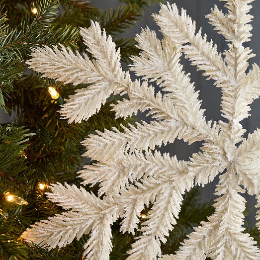 Fluffy Glitter Snowflake Ornament | West Elm