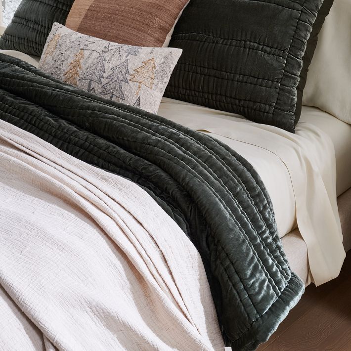 Lush Velvet Linear Comforter & Shams West Elm