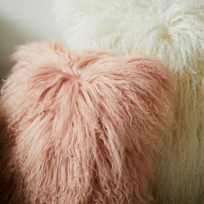 West elm mongolian lamb pillow sale