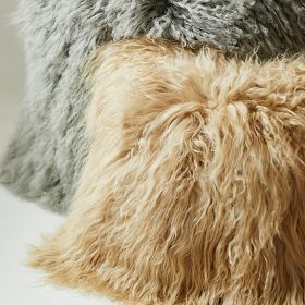 Real mongolian fur online pillows