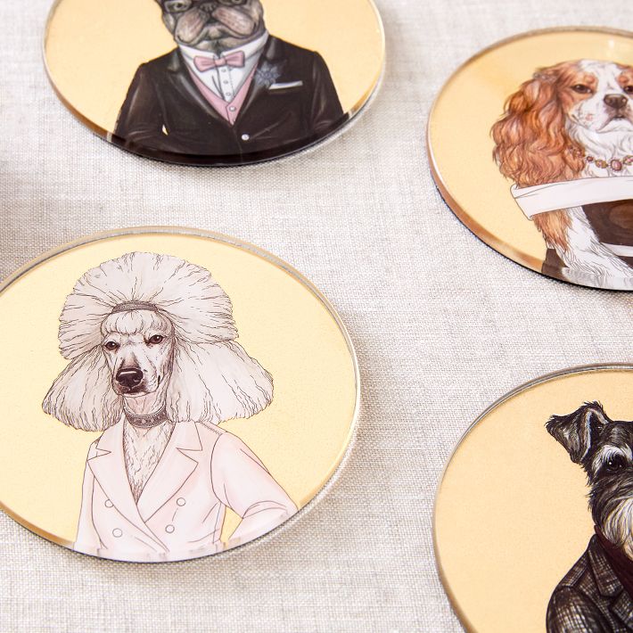 Dapper Animal Best in Show Coasters West Elm