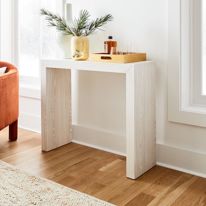 West Elm Inspired Console Table Real Wood Entryway Table 