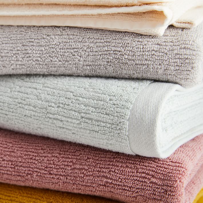 Textured white bath discount towels