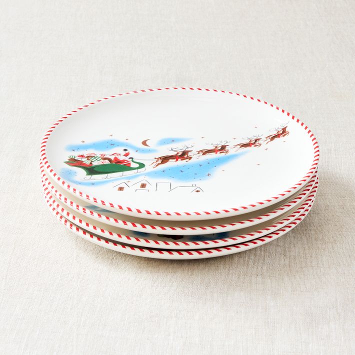 MidCentury Santa Salad Plate Sets West Elm