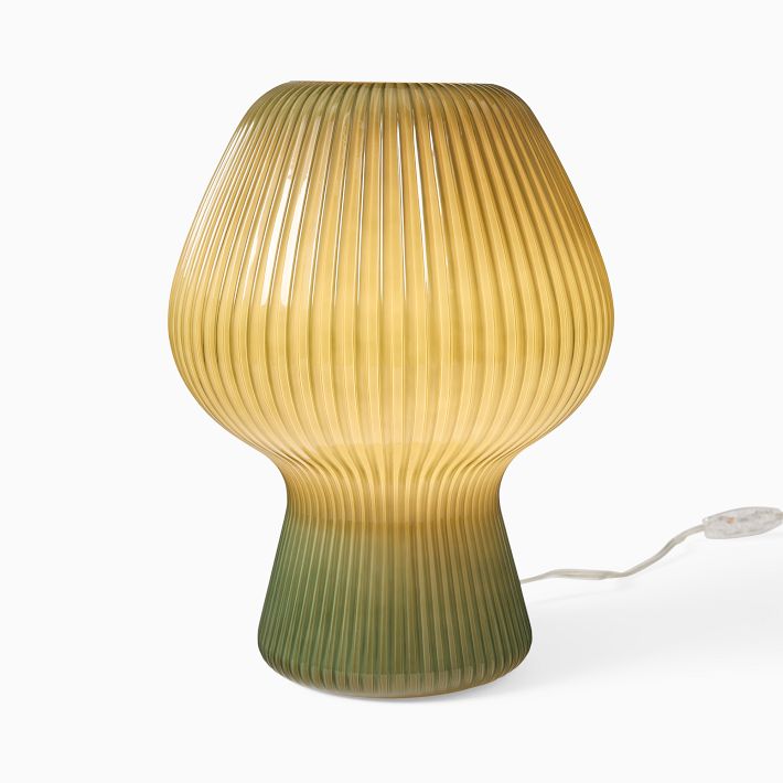 Ribbed Glass Table Lamp, Modern Light Fixtures