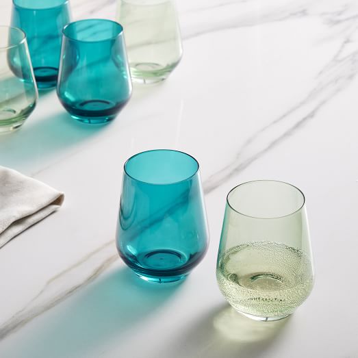 Estelle Colored Glass TwoTone Wine Glasses West Elm