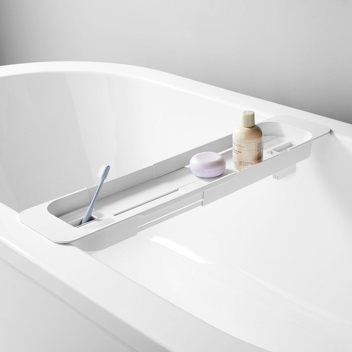 Expandable Bath Shelf Bathtub Tray, Adjustable Bathtub Caddy Tray