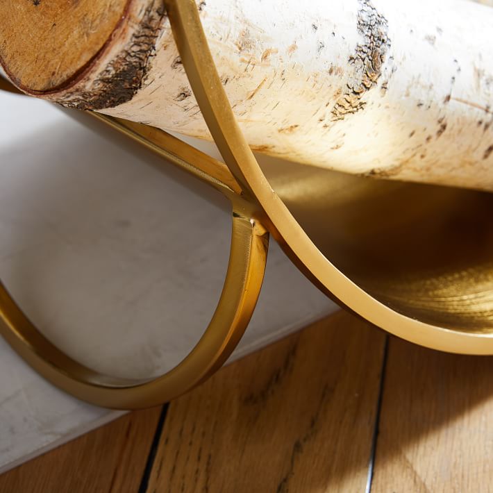 Graphic Metal Fireplace Firewood Holder | West Elm