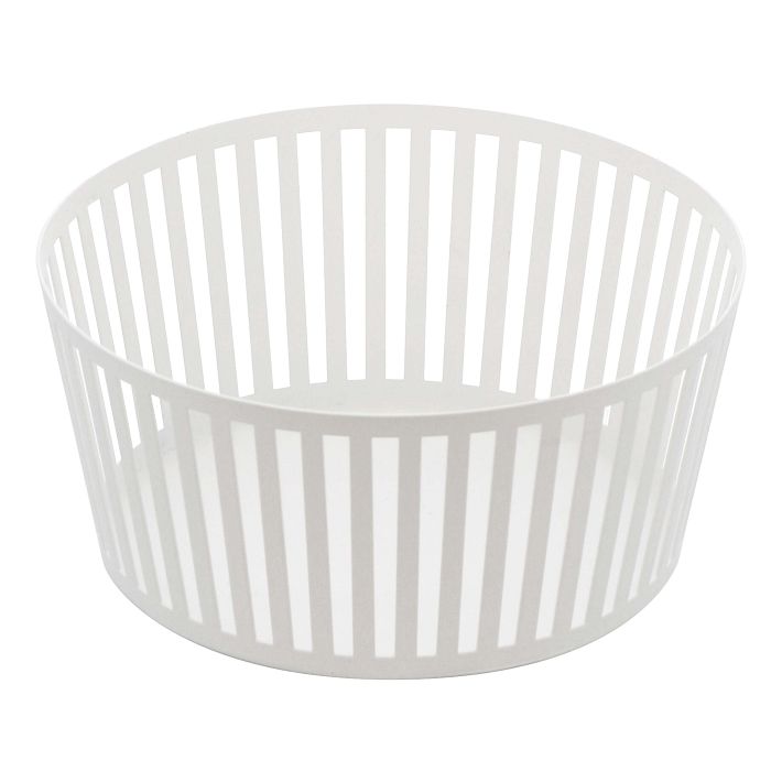 Yamazaki Tower Striped Steel Fruit Basket Tall West Elm