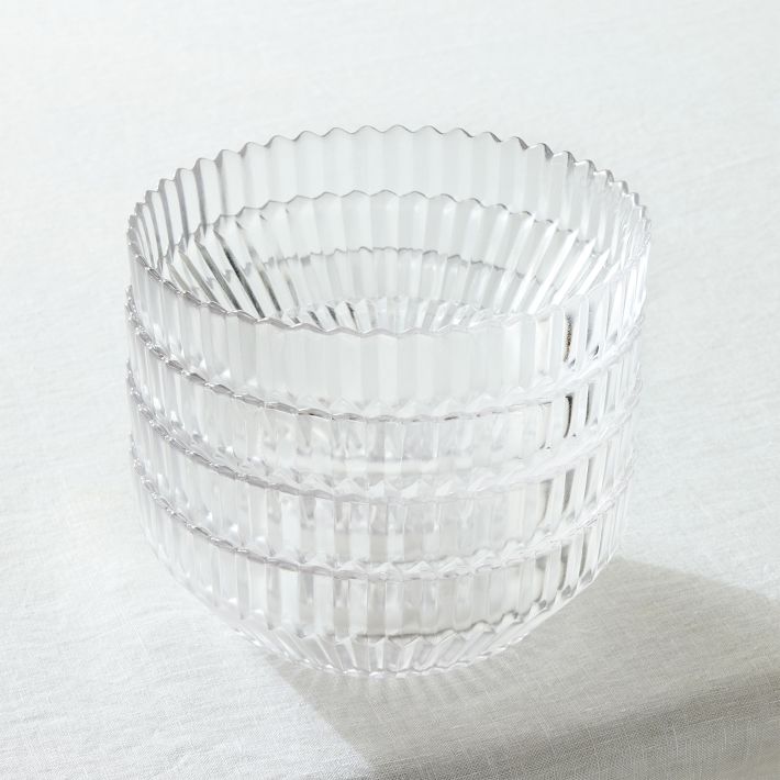 4pc Ribbed Glass Bowl Set Clear - Threshold™